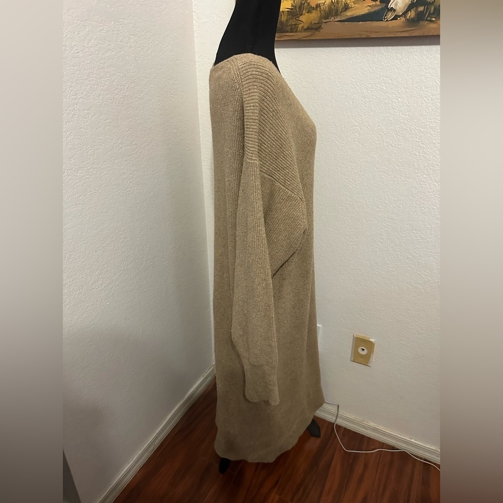 Banana Republic Long Sleeve Tan Knit Midi Sweater Dress - XXL - Picture 2 of 7